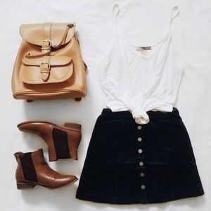 Black button up skirt